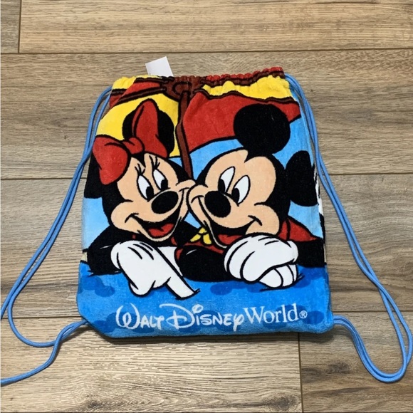 Disney Parks Beach Towel Backpack Mickey Minnie Mouse Goofy Donald Duck - Picture 4 of 12